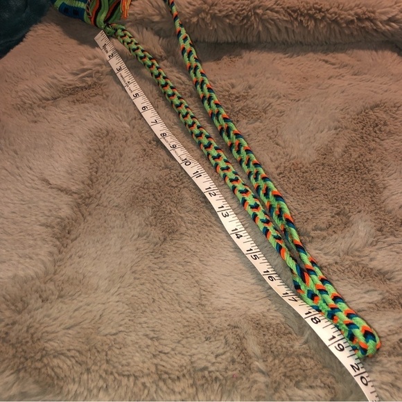 NEON Crochet Mini Woven Bag 5” x 6.5” / 40” Shoulder Strap EUC - Picture 7 of 7